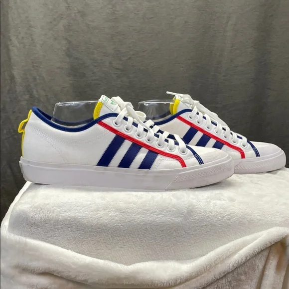 Adidas White Sneakers with Blue and Red Accents - Picture 4 of 10